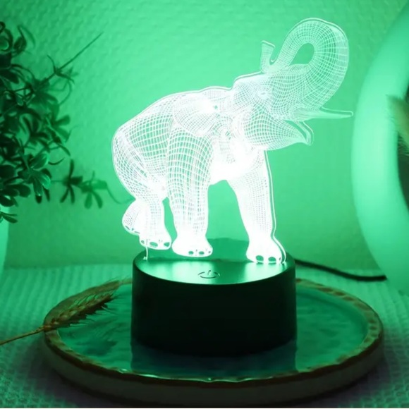 NEW IN BOX 🐘 USB 7-COLOR CHANGE 3D ELEPHANT DESKTOP NIGHTSTAND NIGHTLIGHT LAMP - Picture 5 of 10